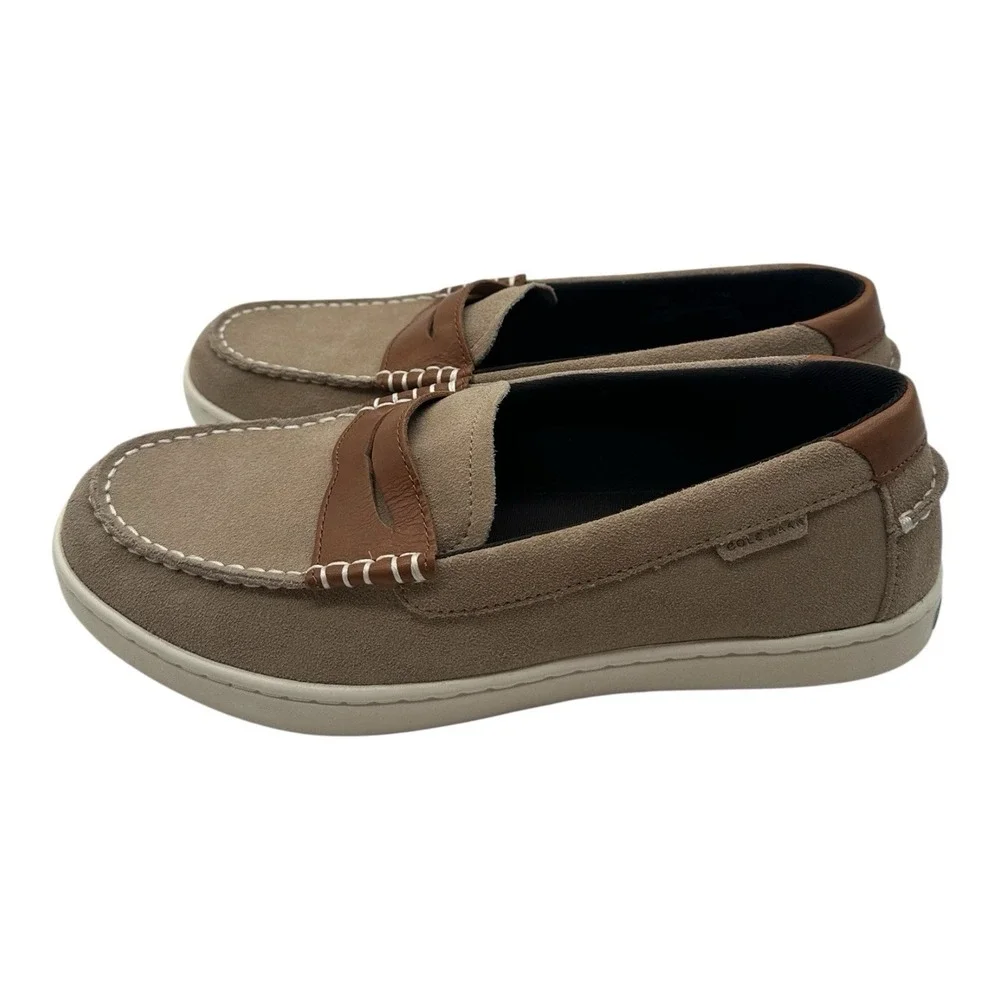 Cole Haan Nantucket Penny Loafer Mens Sz 8 Birch Beige Slip On Shoes C39800‎
